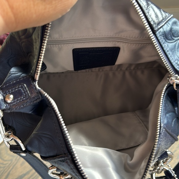 Women’s Coach Blue Leather/Patent Satchel Bag - Picture 4 of 4